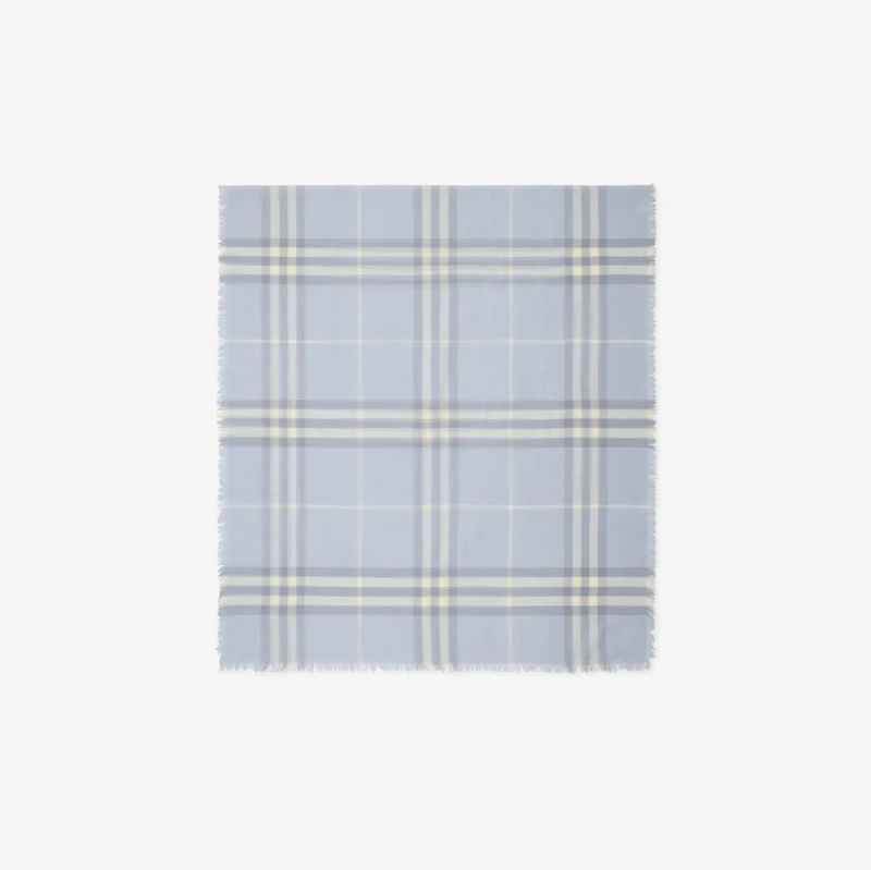 Wide Check Wool Scarf in Mist | Burberry® Official