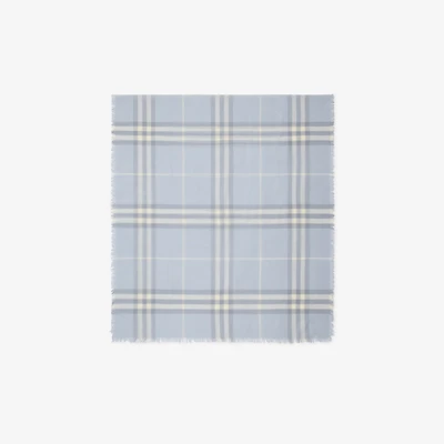 Wide Check Wool Scarf in Mist | Burberry® Official