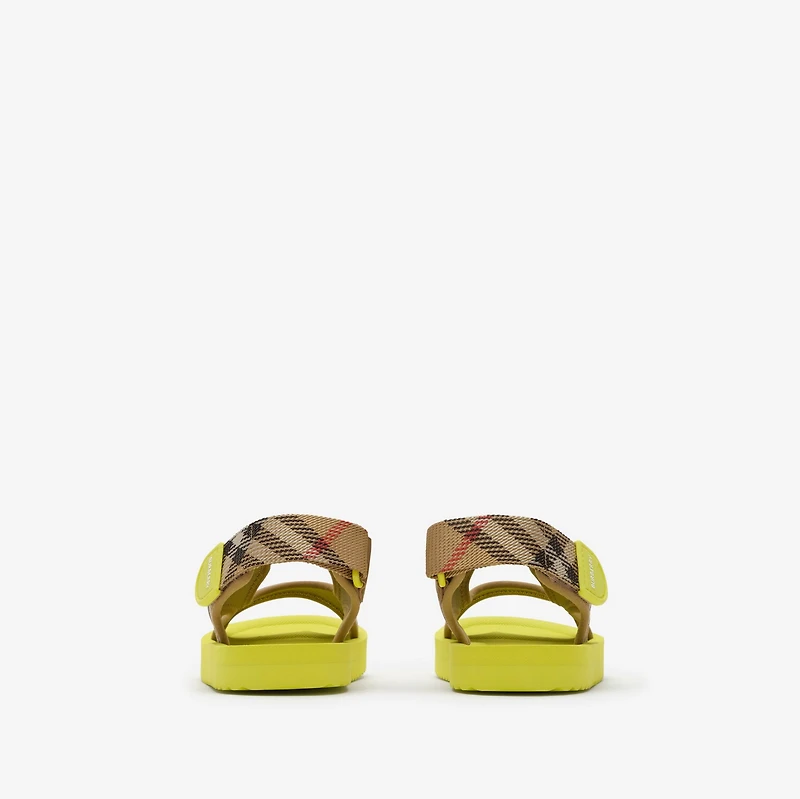 Check Sandals in Sand beige/green
