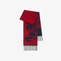 Reversible EKD Wool Scarf in Navy | Burberry® Official