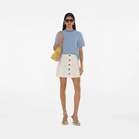 Striped Cotton T-shirt in Pool - Women | Burberry® Official