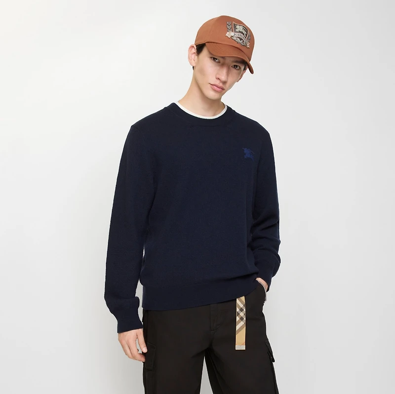 Wool Sweater in Navy - Men, Cashmere | Burberry® Official