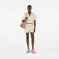 Cropped Check Cotton Shirt in Dusky rose - Women | Burberry® Official