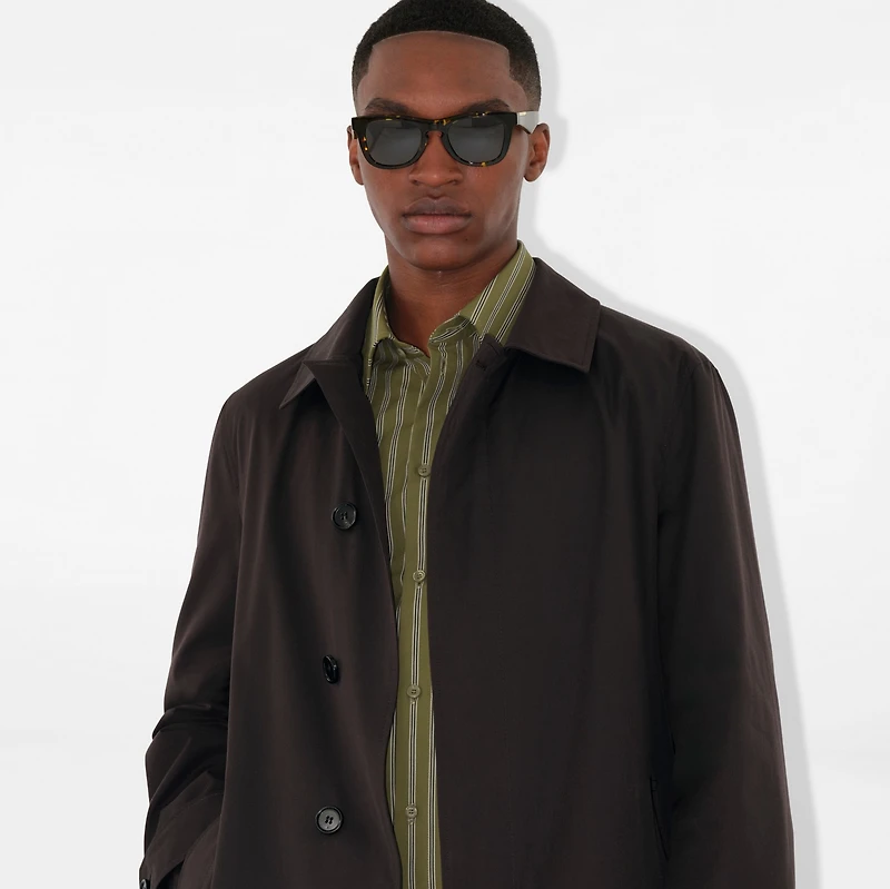 Long Highgrove Gabardine Car Coat in Cog brown - Men | Burberry® Official