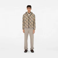 Check Twill Hooded Jacket in Alabaster - Men | Burberry® Official