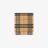 Wide Check Cashmere Scarf in Sand | Burberry® Official