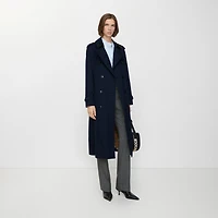 Long Waterloo Heritage Trench Coat in Coal blue - Women, Cotton Gabardine | Burberry® Official