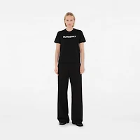 Logo Cotton T-shirt in Black - Women | Burberry® Official
