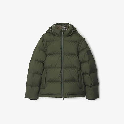 Detachable Sleeve Puffer Jacket in Shale green - Men | Burberry® Official