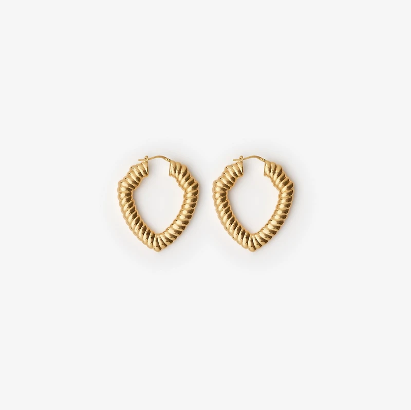 Shield Twisted Hoop Earrings​ in Gold