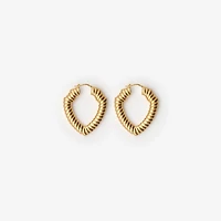 Shield Twisted Hoop Earrings​ in Gold