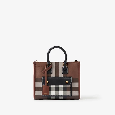 Mini Freya Tote in Dark birch brown - Women | Burberry® Official