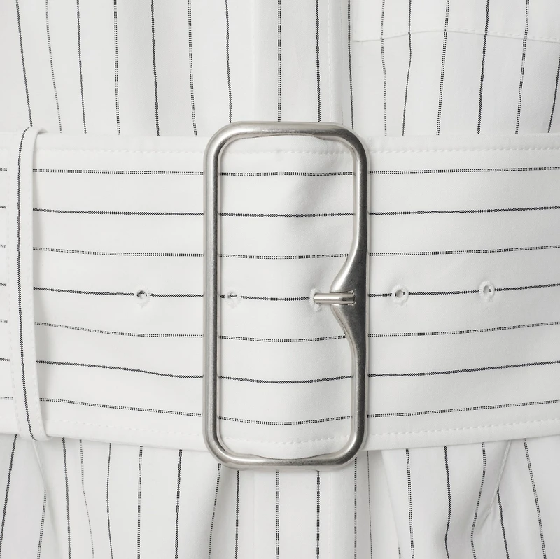 Regular Fit Striped Cotton Shirt in String/coal - Women | Burberry® Official
