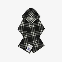 Check Wool Hooded Scarf in Black | Burberry® Official