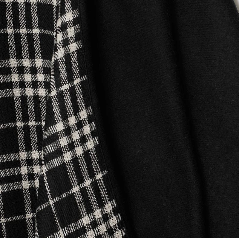 Reversible Check Wool Cape in Black/calico | Burberry® Official