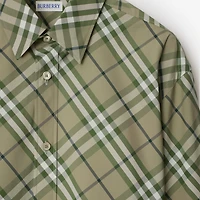 Regular Fit Check Cotton Shirt in Saxon - Men | Burberry® Official