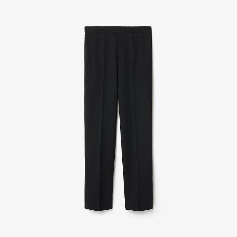 Grain de Poudre Wool Tuxedo Trousers in Black - Men | Burberry® Official