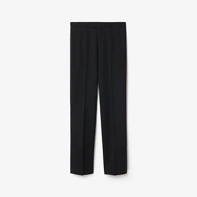 Grain de Poudre Wool Tuxedo Trousers in Black - Men | Burberry® Official