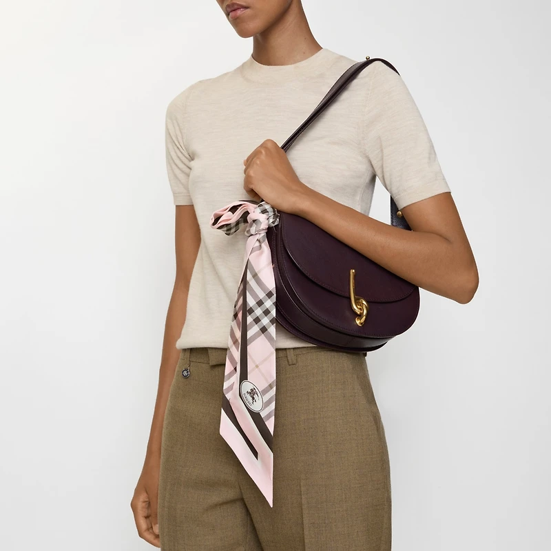 Skinny Check Silk Scarf in Bow pink | Burberry® Official