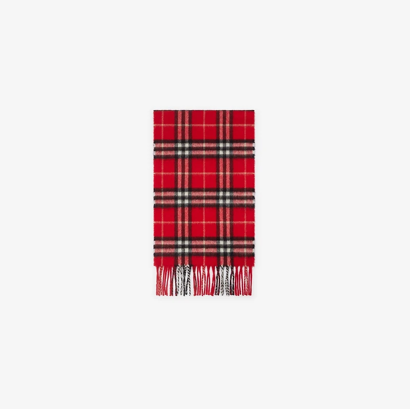 Check Cashmere Scarf in Poppy - Children | Burberry® Official
