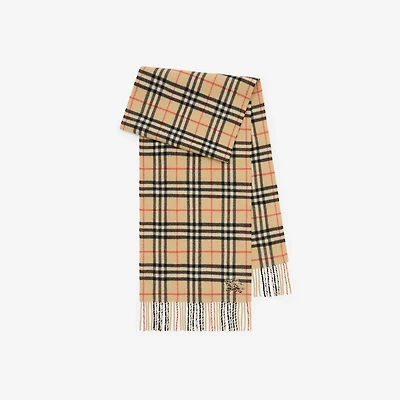 Check Cashmere Scarf in Sand beige | Burberry® Official
