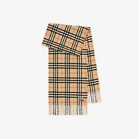 Check Cashmere Scarf in Sand beige | Burberry® Official