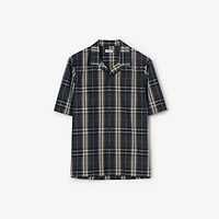 Check Cotton Shirt in Indigo blue - Men | Burberry® Official