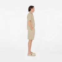 Knot Logo Cotton Shorts in Fossil - Men | Burberry® Official
