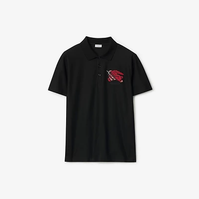 EKD Check Cotton Polo Shirt in Black - Men | Burberry® Official