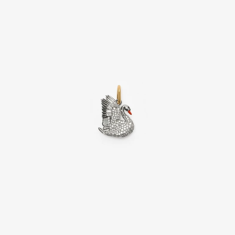 Swan Charm in Gold/multicolour - Women | Burberry® Official