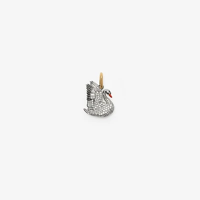 Swan Charm in Gold/multicolour - Women | Burberry® Official