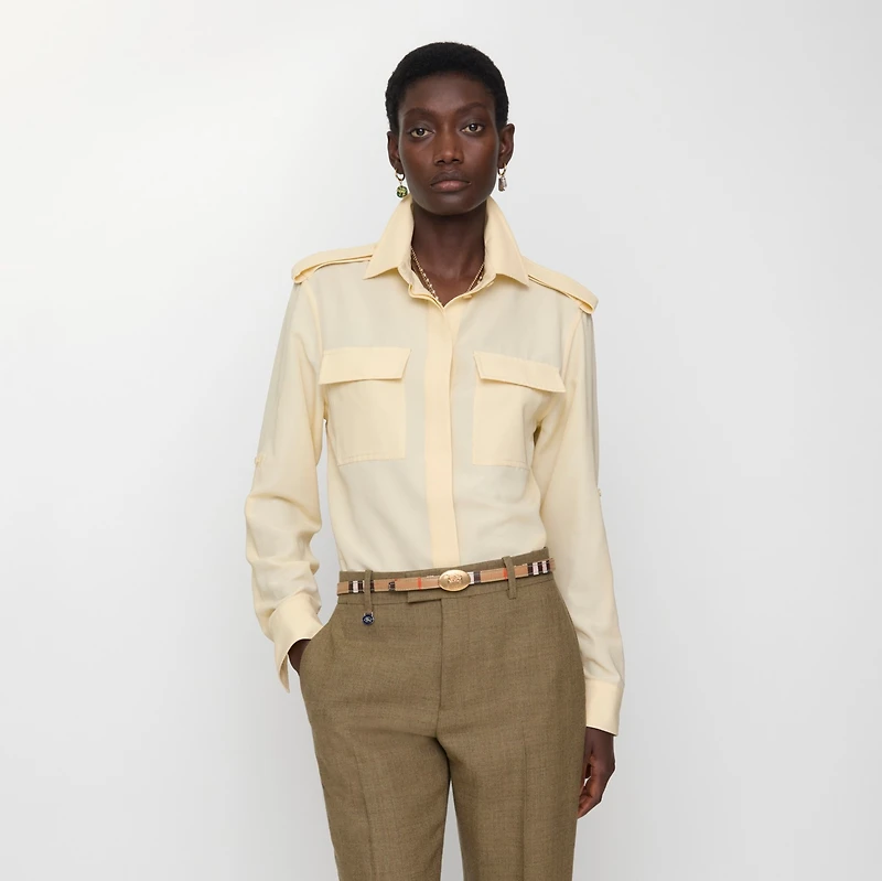 Thin Reversible Check Knight Stamp Belt​ in Sand/peat/gold - Women, Cotton, Linen | Burberry® Official