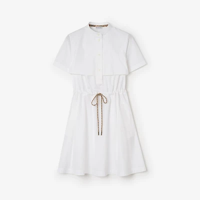 Cotton Poplin Dress in Optic white - Women | Burberry® Official