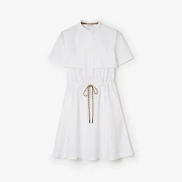 Cotton Poplin Dress in Optic white - Women | Burberry® Official