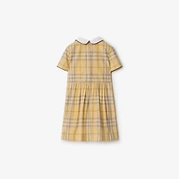 Check Cotton Dress in Drum | Burberry® Official