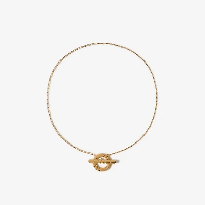 Check Granulation T-Bar Necklace in Gold - Women | Burberry® Official