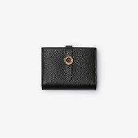 Grainy Leather Bifold Wallet in Black - Women | Burberry® Official