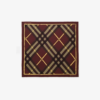 Watercolour Check Silk Scarf in Vineyard red | Burberry® Official