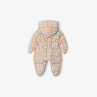 Check Puffer Suit in Pale stone - Children | Burberry® Official