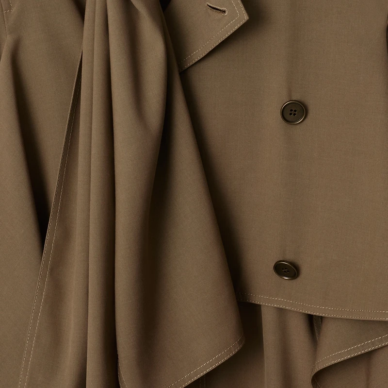 Long Silk Scarf Trench Coat in Stoat - Women | Burberry® Official