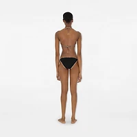 Check Trim Bikini in Black - Women, Nylon | Burberry® Official