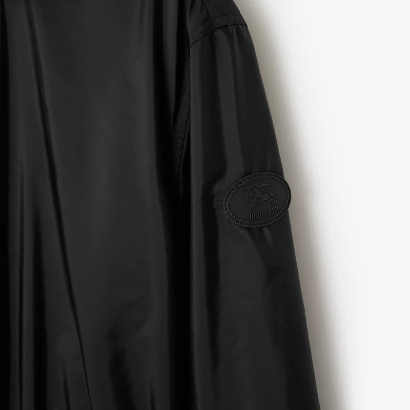 Long Checker-tape Nylon Parka in Black - Women | Burberry® Official