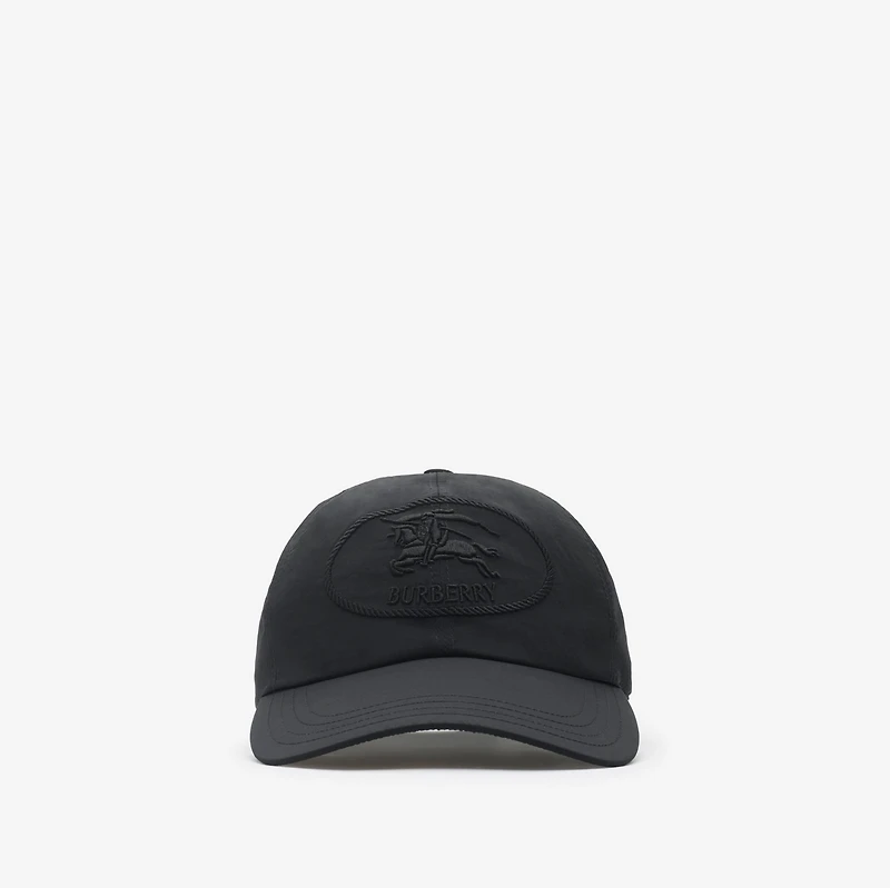 Knight Stamp Nylon Baseball Cap in Black/sand beige - Men | Burberry® Official