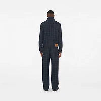 Check Denim Jacket in Indigo blue - Men, Cotton | Burberry® Official