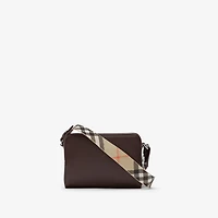 Pop Check Crossbody Bag in Peat brown/sand beige - Men, Leather | Burberry® Official