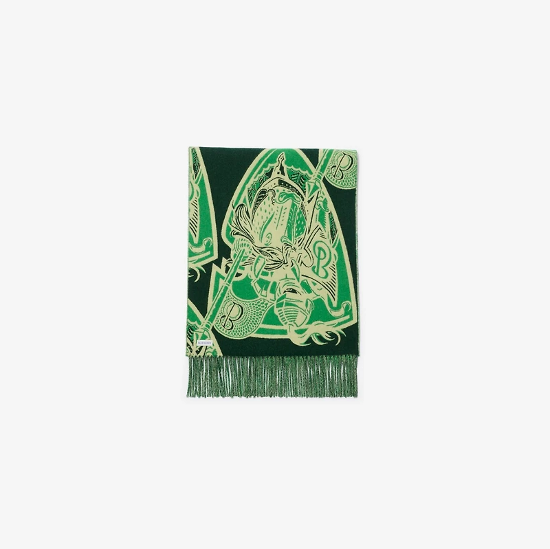 Charging Knight Wool Cashmere Scarf in Maze green | Burberry® Official