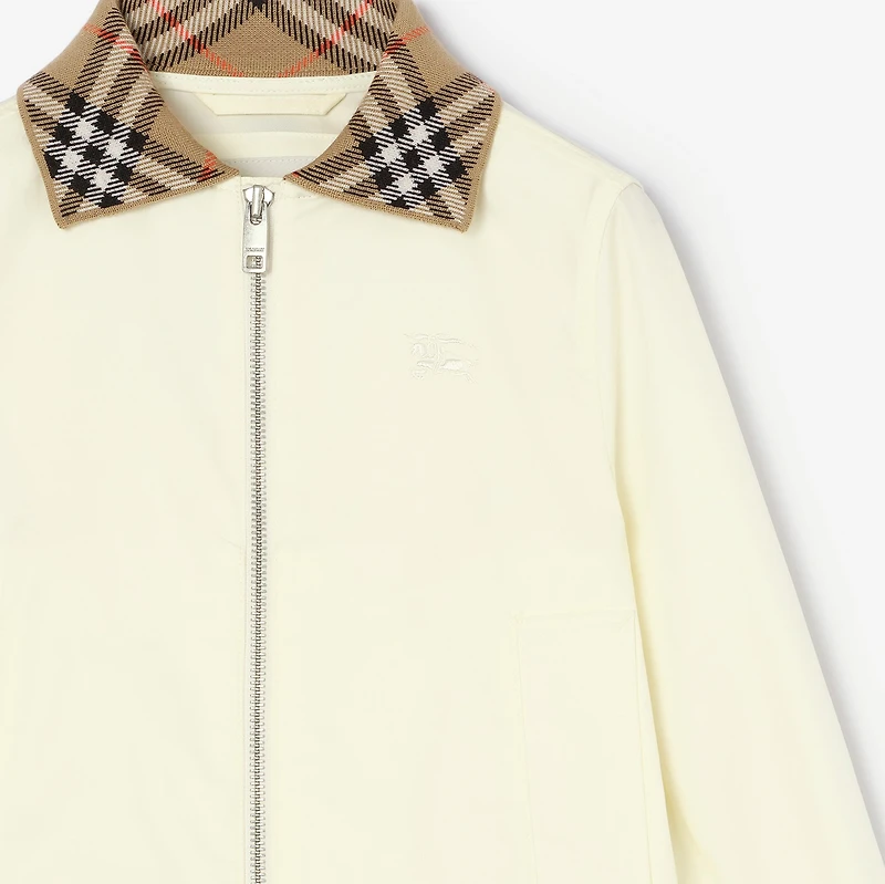 Cotton Hayfield Harrington Jacket in Chalk white | Burberry® Official