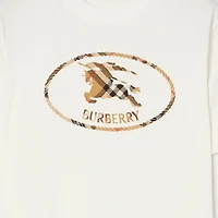 Check Knight Stamp Cotton T-shirt in Chalk white - Men | Burberry® Official