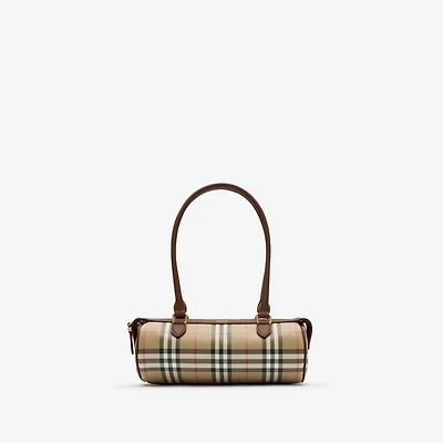 Mini Check Barrel Bag in Archive beige - Women | Burberry® Official