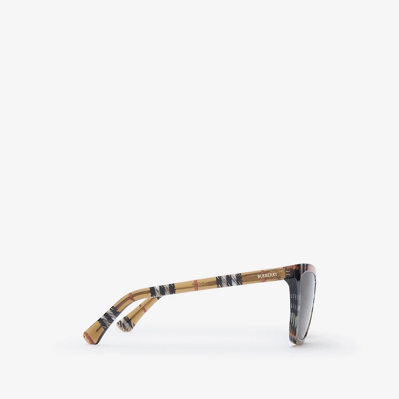 Check Square Sunglasses in Light sand beige - Women | Burberry® Official